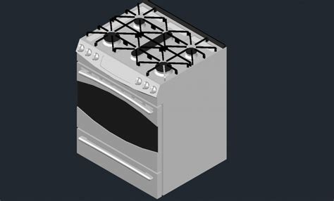 Modern Gas Stove 3d Model Cad Drawing Details Dwg File Cadbull