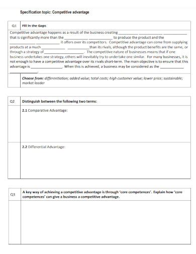 Competitive Advantage 22 Examples How To Create PDF