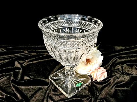 Crystal Footed Pedestal Bowl Compote Shannon Crystal By Etsy