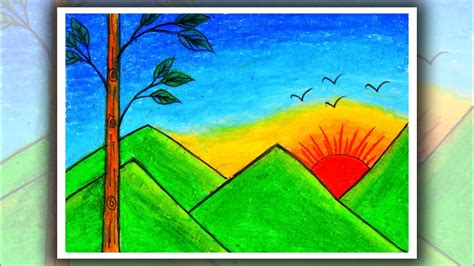 Easy Sunrise Scenery Drawing