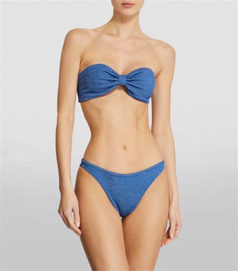 Womens Hunza G Blue Bandeau Jean Bikini Harrods UK