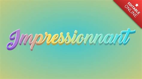 Impressionnant Multicolor Pastel 3d Text Effect Generator