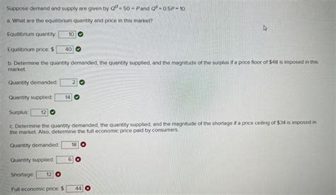 Solved Suppose Demand And Supply Are Given By Qd50−p And