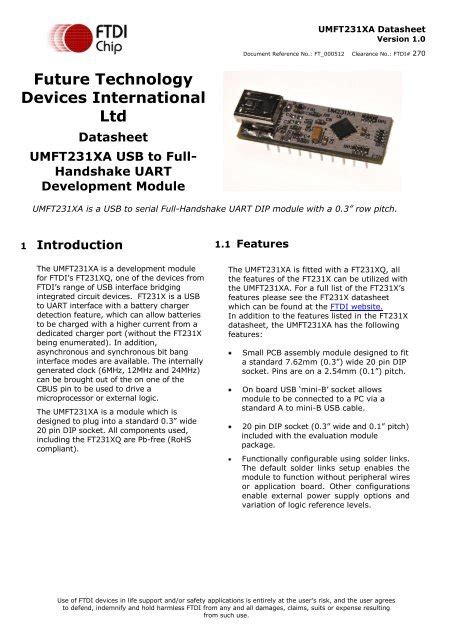 Datasheet Ftdi