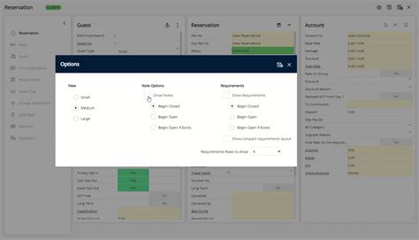 Reservation Screen Display Options — RMS Help Centre