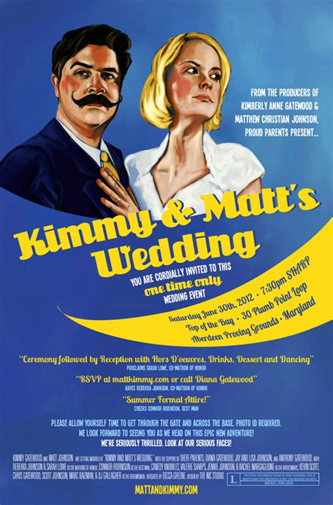 Matt + Kimmy's Illustrated Movie Poster Wedding Invitation