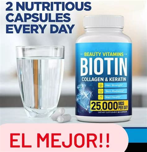 Crecimiento Pelo Anticaida Biotina Biotin 45 000 Mcg Uñas Cuotas sin