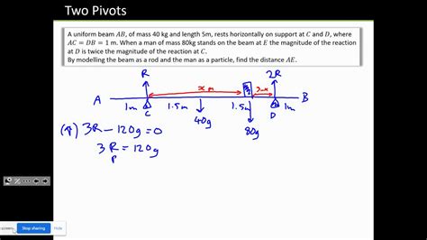 A Level Moments With Two Pivots Example Youtube