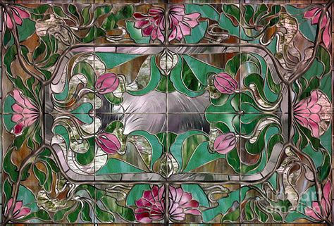 Stained Glass Art Nouveau Window Painting by Mindy Sommers | Pixels