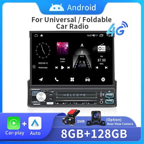 Navifly 1 Din Car Radio GPS Android 7 Retractable Screen Multimedia