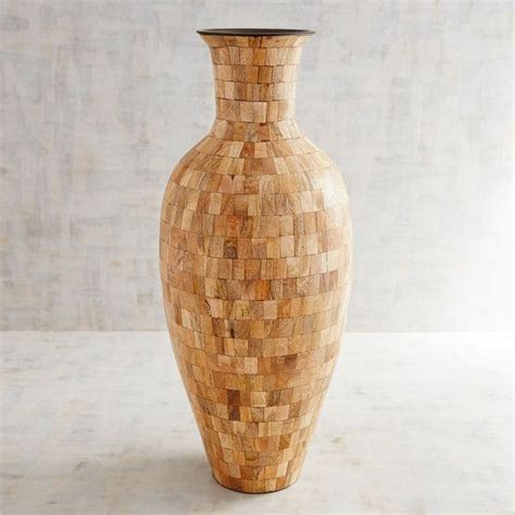 Pier 1 Imports Wood Mosaic Vase 90 Liked On Polyvore Featuring Home