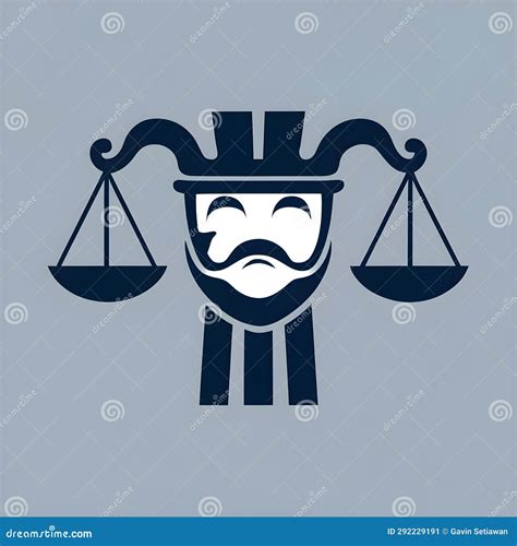 Scales Of Justice Legal Opera Theater Mask Logo Stock Illustration