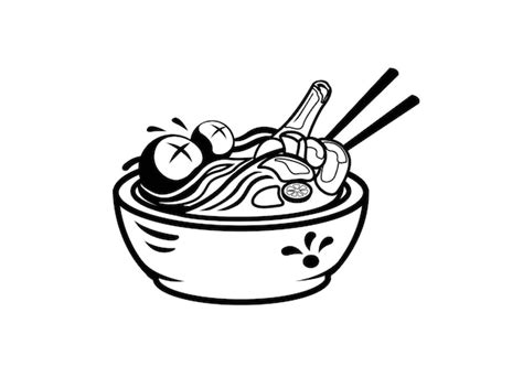 Premium Vector Meatball Noodle On Bowl Indonesian Street Food Logo