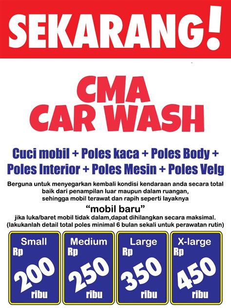 Contoh Brosur Promosi Cuci Motor Tulisan