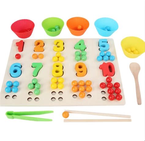 Joc Montessori Matematica Cu Bile De Lemn Andrei Toys