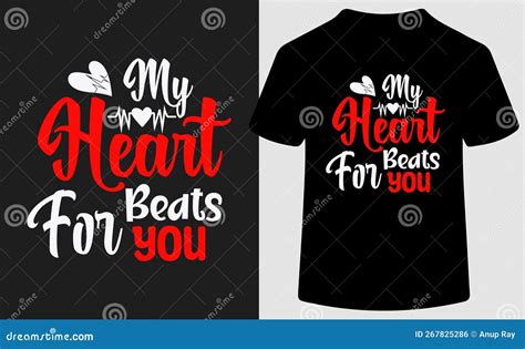 My heart beats for you stock vector. Illustration of text - 267825286