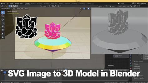 How To Create Svg Image To 3d Model In Blender Tutorial Youtube