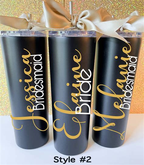 Wedding Party Tumbler Bridesmaid Tumbler Personalized Bridal Etsy