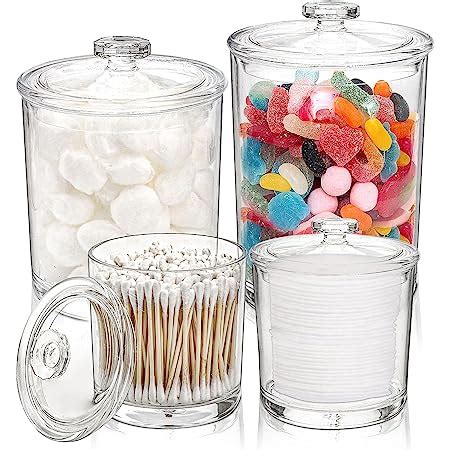 Amazon Hipiwe Clear Plastic Apothecary Jars With Lid Large Size