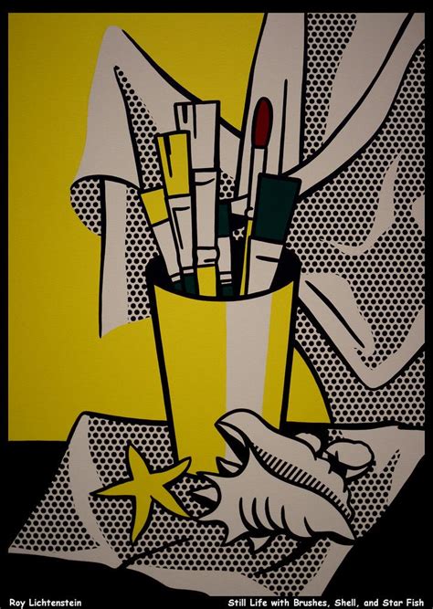 Roy Lichtenstein Still Life With Brushes Shell And Star Fish Jpb