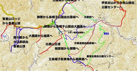 比婆の山々を行く（比婆山登山道ガイド） 紹介ルート確認地図