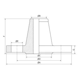 Welding Neck Flange Ansi Type B Pn Lbs L Sofra Inox