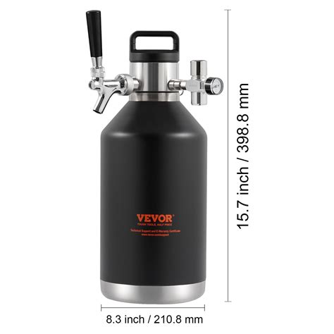 VEVOR Tireuse A Biere Portable 4 L Mini Growler Pression Reglable 030