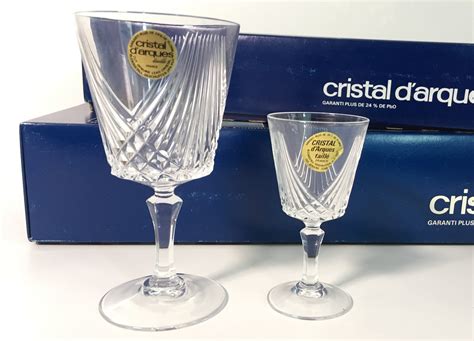 Vintage Set 6 Chantilly Combourg Wine Glasses Taille Beaugency CRISTAL