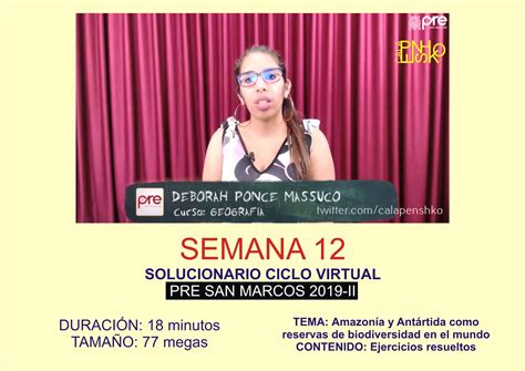 Solucionarios de la Pre San Marcos Geografía Semana 12 Pre San Marcos