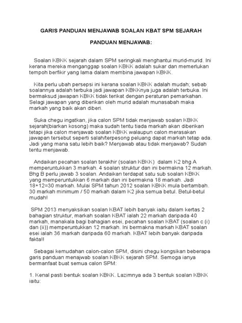 Kbat Sejarah Pdf