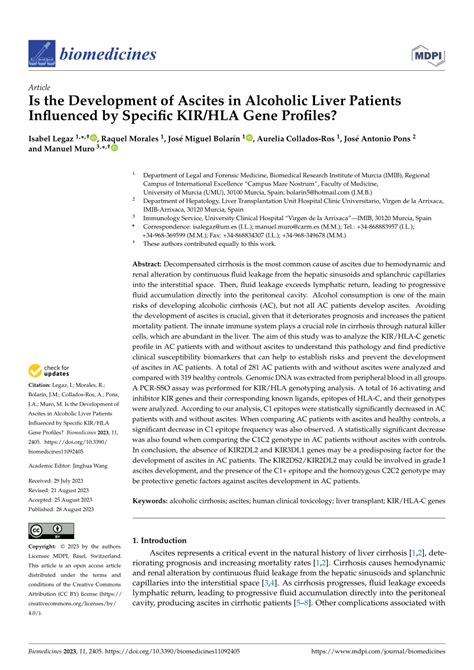 (PDF) Is the Development of Ascites in Alcoholic Liver Patients ...