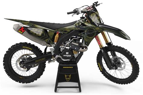 Suzuki Motocross Graphics Kit Army Camo Omxgraphics