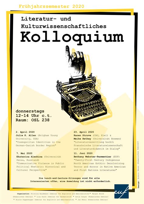 Literatur Und Kulturwissenschaftliches Kolloquium Institut Anglistik