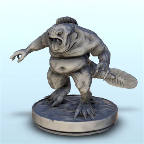 3D Printable Amphibian crested monster - Creature Darkness War 15mm ...