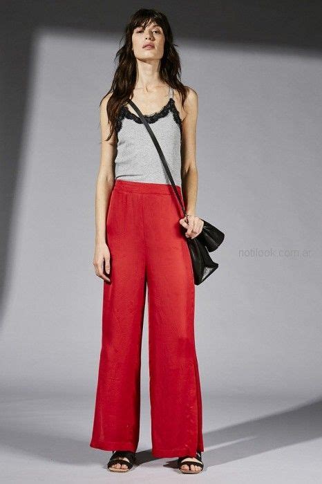 Pantalon Ancho Palazzo Rojo Maria Cher Primavera Verano 2019 Pantalones Anchos Moda Primavera