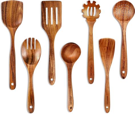 ACMETOP 7 PCS Wooden Spoons For Cooking ACMETOP 7 Pcs Wooden Utensils