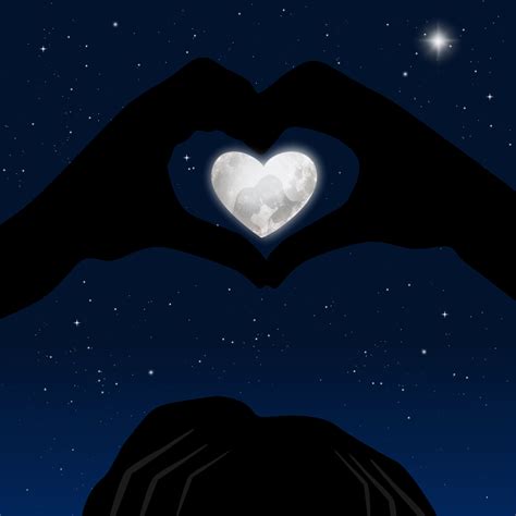 Heart Wallpaper 4K, Stars, Blue background