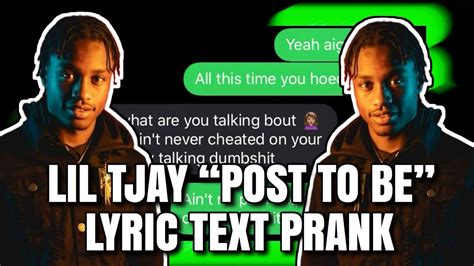 Lil Tjay “post To Be” Lyric Text Prank On Ex Girlfriend 😂 Youtube