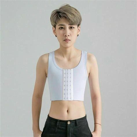 Lesbian Breast Binder Front Buckle Tomboy Tank Tops Short Undershirt