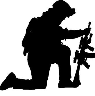 Free Kneeling Soldier Silhouette, Download Free Kneeling Soldier ...