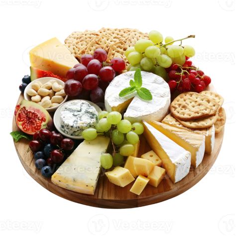 Ai Generated A Gourmet Cheese Platter With A Variety Of Cheeses Fruits