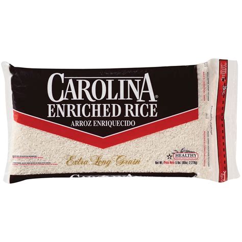 Carolina Long Grain Enriched White Rice 5 Pound Bag