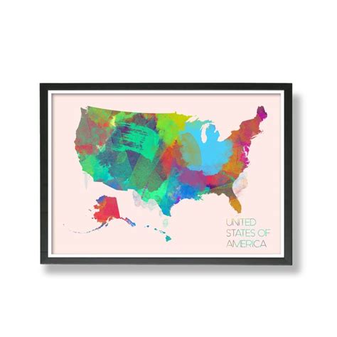 USA Map Art, United States Map Art. Art Print Poster USA Map Art ...