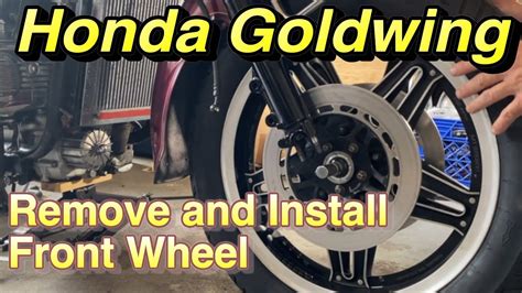 Honda Goldwing Remove And Install Front Wheel Youtube