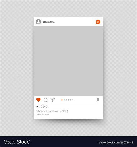 Realistic Insta Frame On Transparent Background Photo Post Frame And