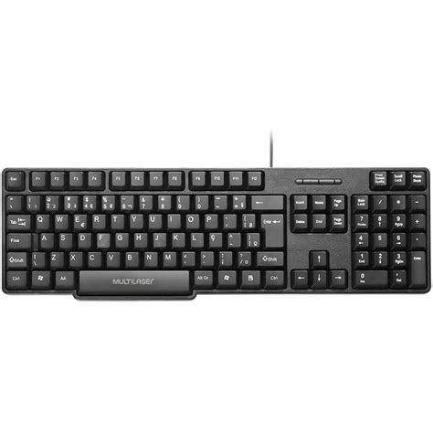 Teclado Multilaser Slim Fio USB Teclas Silenciosas Preto TC213