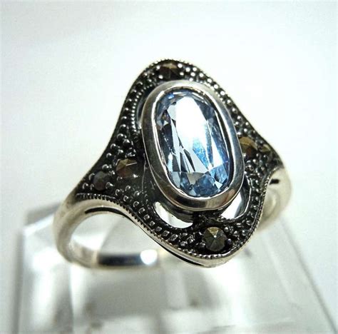 Silber Jugendstil Aquamarin Ring Pforzheim Ebay