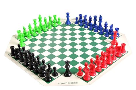 Plastic Chess Set Elegant Pieces and Checker Board Game Suit for 4 ...