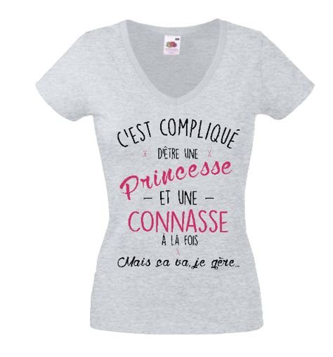 Tee Shirt Princesse Et Connasse 2 Femme Teetoco