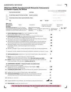 Fillable Online Revenue State Mn Form M1PR Homestead Credit Refund